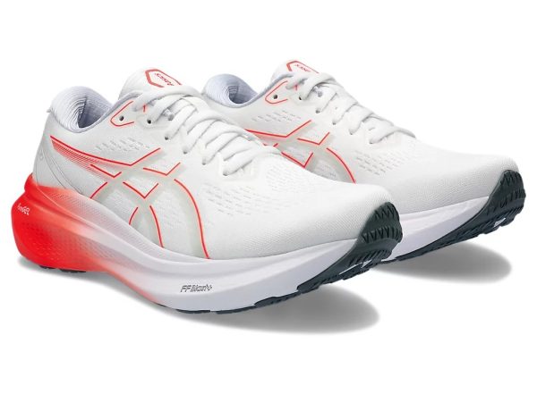 Asics Gel-Kayano 30 Running Shoes White Sunrise Red